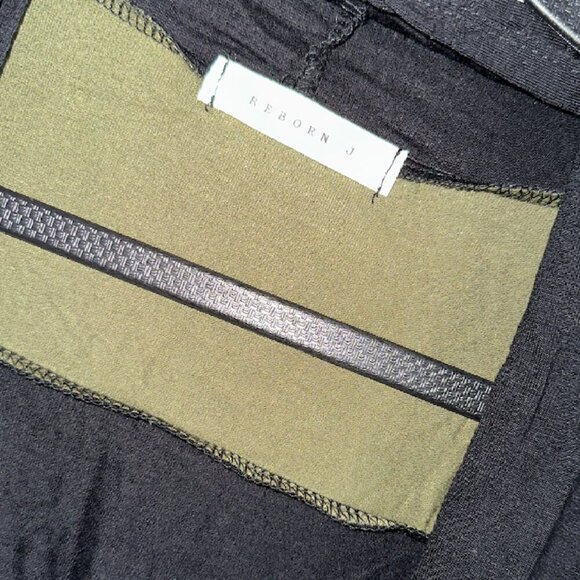 Green & Black Striped Colorblock Asymmetrical Cardigan Women Plus 3xl - Picture 3 of 4